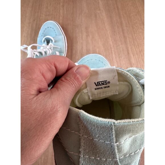 Vans Sk8-Hi Teal White Suede Canvas High Top Skate Shoes Men’s 11 - Picture 7 of 8